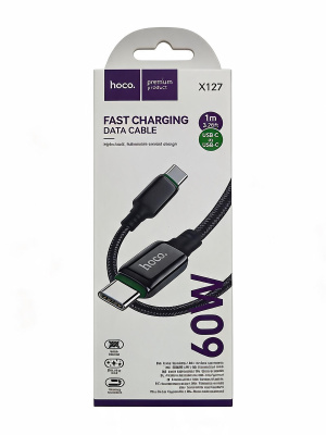 Кабель Hoco X127 Type-C to Type-C 60W Black (100см)